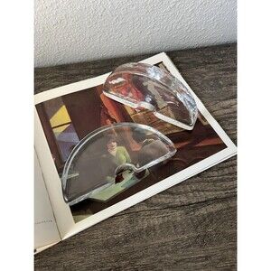 Vintage Half Moon Glass Bookends
